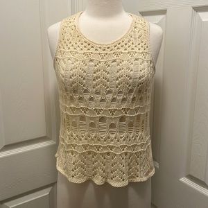 Ivory Crocheted Top Made in Great Britain